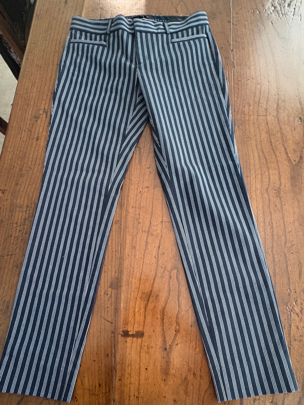 Banana Republic Sloan Skinny Fit Pinstripe Ankle Pants Navy Blue Size 0